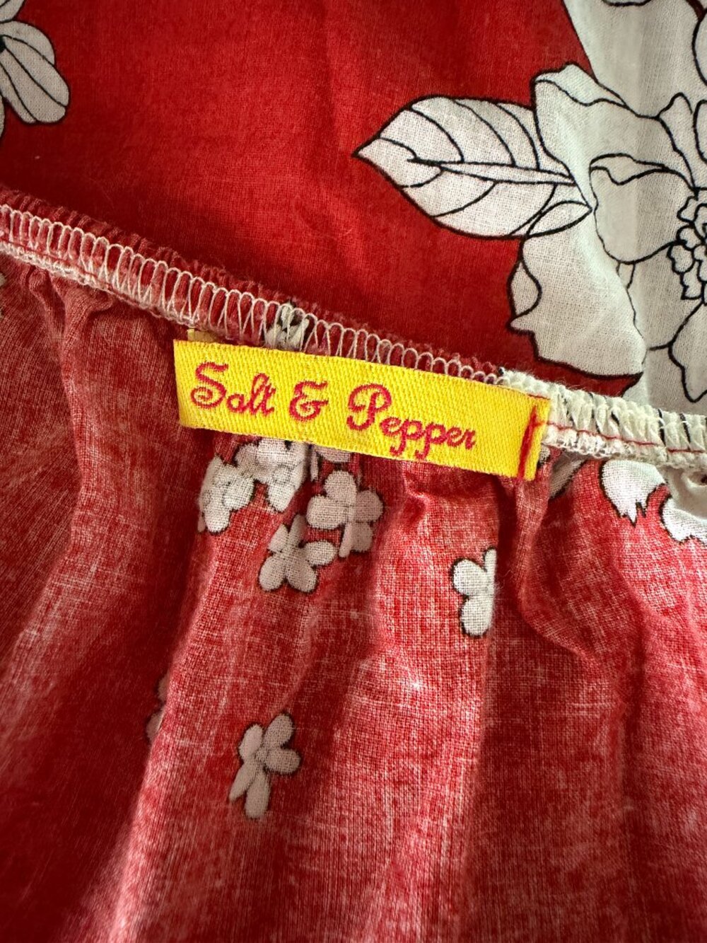 Salt & Pepper Halter Dress Fit Flare Tie Back Floral Red White Black S - Picture 8 of 9